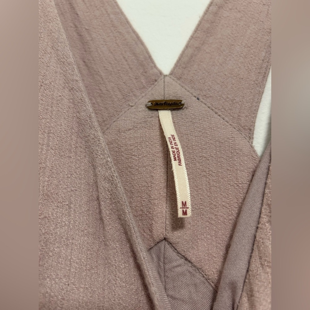 Free People Mauve Rose Sleeveless Button-Front Jumpsuit - Picture 2 of 7